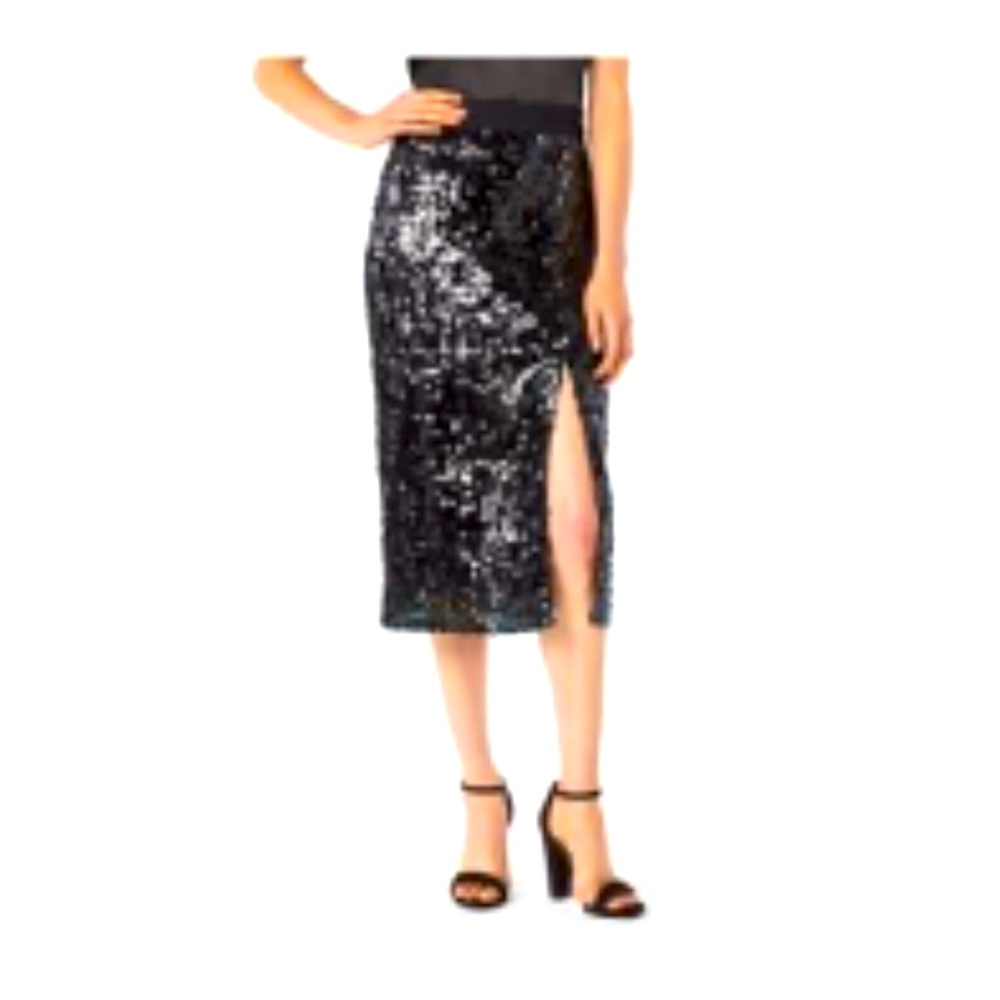 Beautiful Black Sequin Midi Skirt